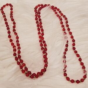 Red Crystal Beaded Women's Necklace 🌴